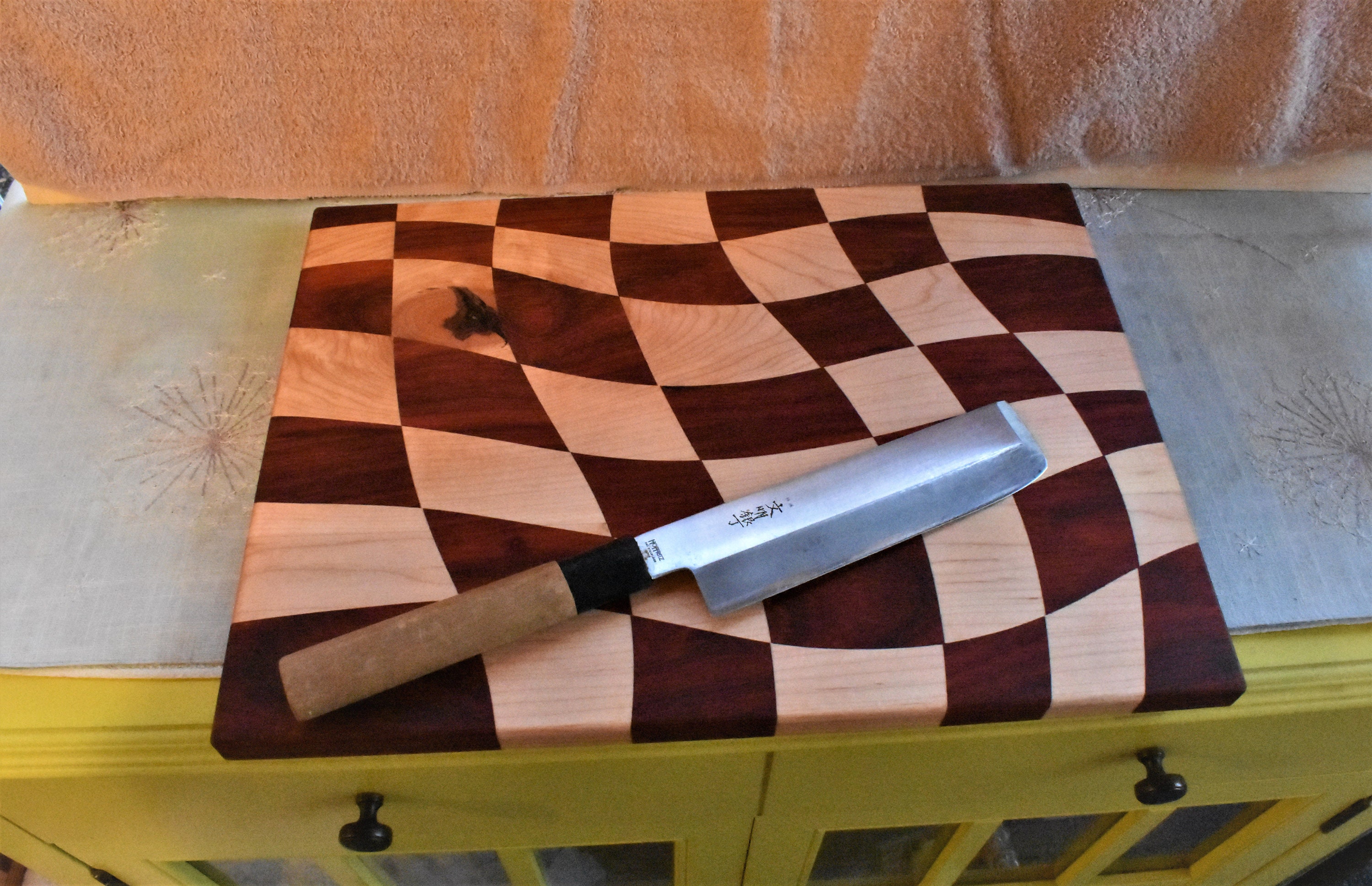 Exotic Hardwood Drunken Cutting Board Padauk Maple Kitchen Utensils Handmade Etsy