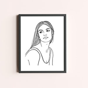 Custom Line Drawing, custom digital portrait, drawing from photo, couple portrait, custom pet portrait, outline drawing, custom gift