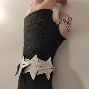Star Interlocking Bracelet, Coma Wide Bracelet, Unisex Bracelet, Floral Women Jewellery, Strips Bohomian Bracelet,  Summer Jewelery