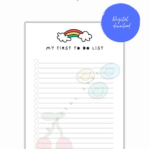 To Do List for Kids, My First to Do List, Daily Checklist for Kids ...