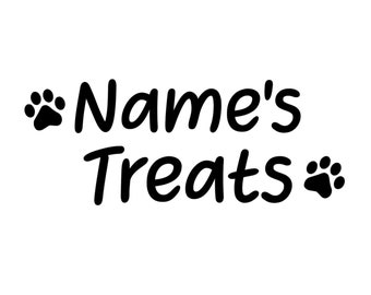 Personalised Pet Treats Vinyl Decal Sticker **20+ COLOURS**