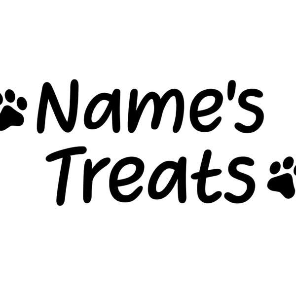 Personalised Pet Treats Vinyl Decal Sticker **20+ COLOURS**