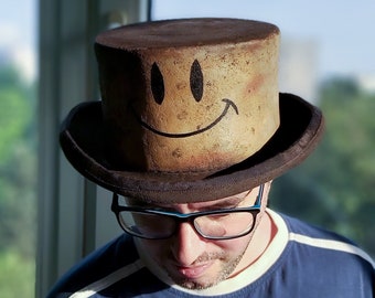 Custom distressed post apocalyptic hat | The Wastelander | Top Hat | Coachman Hat