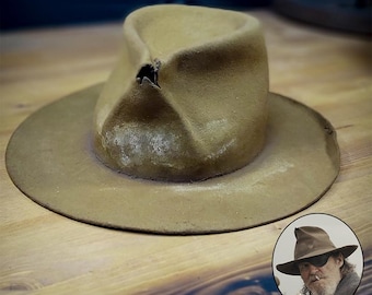 Rooster Cogburn Hat Replica | Custom Distressed Fedora | True Grit - Inspired Hat for Men
