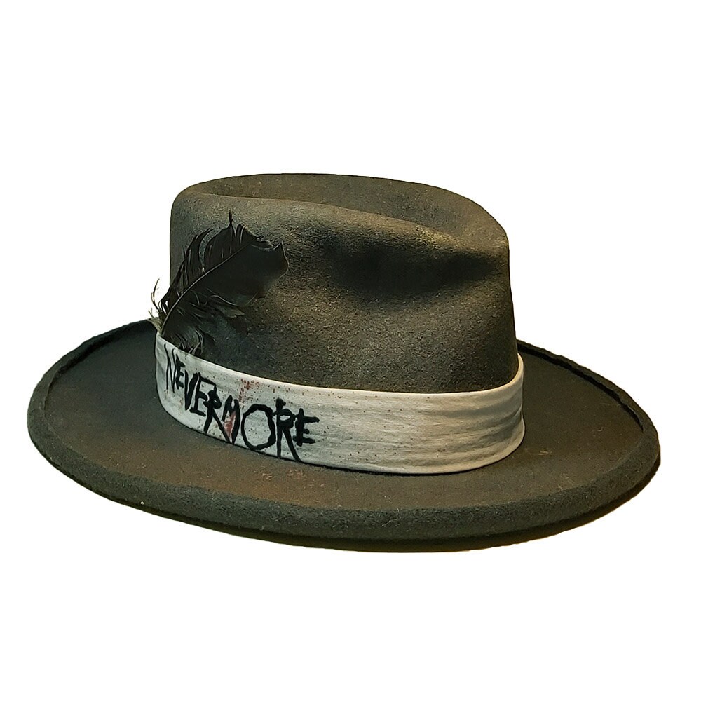 Custom Distressed Fedora Hat Edgar Allan Poe Etsy