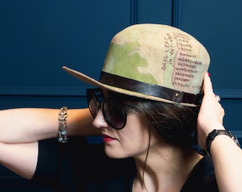 Custom Distressed Felt Cap | Vietnam War Inspired Hat | Unique Handcrafted Military Helmet Style | The Nam