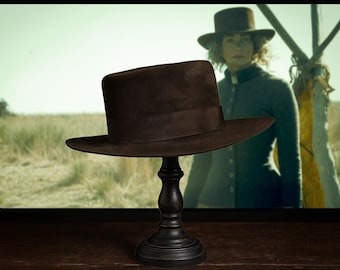Margaret Dutton Hat Replica | Custom Distressed Western Gambler Hat For Women | 1883 Inspired