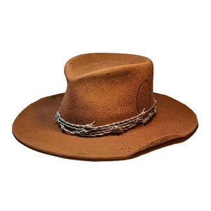 Custom distressed western fedora hat | Lucille