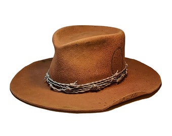 Custom distressed western fedora hat | Lucille
