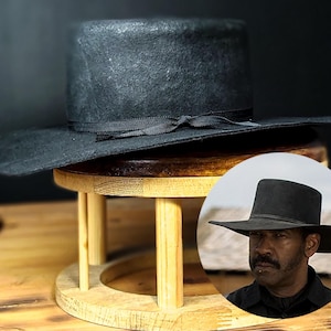 Sam Chisolm Hat Replica | Custom Distressed Gambler Hat | The Magnificent Seven | Western Hat for Men