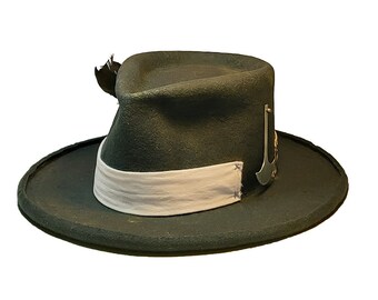 Custom distressed fedora hat | Edgar Allan Poe