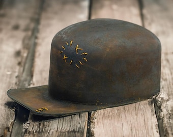 Custom Industrial Cap, Distressed Baseball Cap, Personalized Gift, Rustic Statement Cap Hat, Handmade Fashion Accessory, Customized Dad Hat
