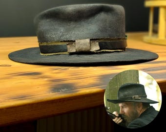 Devil Anse Hatfield Hat Replica | Custom distressed hat for men | Hatfields & McCoys | Western Hat Fedora