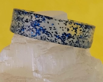 Blue Sparkle Handmade Epoxy Resin Ring