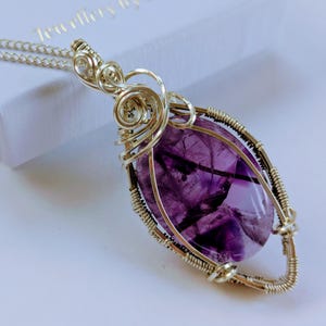 Stirling Silver & Amethyst Necklace, Crystal Necklace, Natural Gemstone, Amethyst Jewellery, February Birthstone, Pisces, Amethyst Necklace