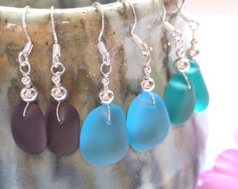 Glass Earring Set Sterling Silver | Jewellery Gift for Her | Pure Copper | Sea Glass | Glass Bead Jewellery by Jewellery by SMArtist