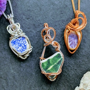 The Sea Pottery Collection -  Sea Pottery, Pottery Necklace, Ceramic Necklace, Ocean Necklace, Real & Natural Sea Pottery, Beach Jewellery