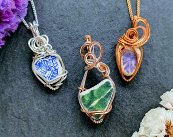 The Sea Pottery Collection -  Sea Pottery, Pottery Necklace, Ceramic Necklace, Ocean Necklace, Real & Natural Sea Pottery, Beach Jewellery