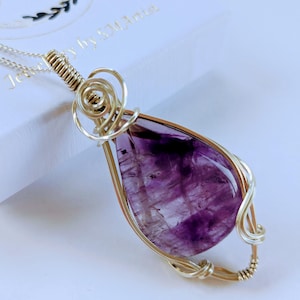 Stirling Silver & Amethyst Necklace, Crystal Necklace, Natural Gemstone, Amethyst Jewellery, February Birthstone, Pisces, Amethyst Necklace