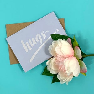 Sympathy Card - hugs - Pet loss, breakup, hard times, depression, divorce | Australian Made | Recycled Paper