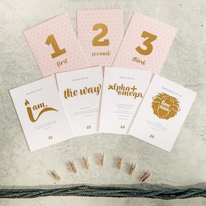 Kerst Adventskaarten Boxed Set: Namen van Jezus, Adventskalender, December Countdown, Bijbel advent kinderen, Christelijke advent, religieus.