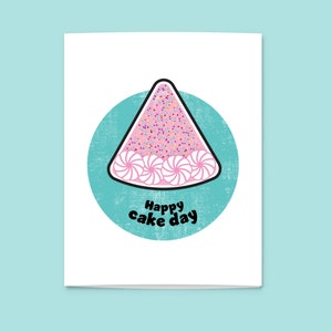 Happy Cake Day birthday card Fun food greeting cards Digital Download Instant Download Print at Home Designed in Australia image 1