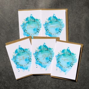 10 Stück religiöse Weihnachtskarten mit Kraftpapierumschlägen | Jesaja 9:6 Weihnachtskarten | Australische Made | Recycelte Karte | Metallic Gold