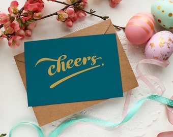 Cheers Gift card | Thank you, appreciation, generosity, well done, congratulations | Australian Made | Recycled Paper