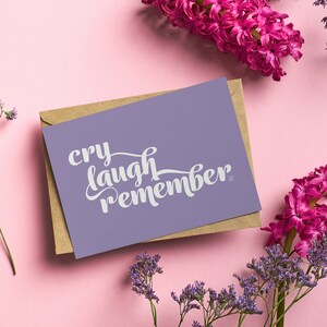 weinen, lachen, erinnern Geschenkkarte | Haustierverlust, Tod, Trauer, Sympathie, Unterstützung | Australische Herstellung | Recyceltes Papier