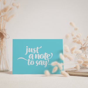 Tarjeta de regalo para todas las ocasiones / Sólo una nota para decir... / tarjeta de notas, mensaje, carta, tarjeta de felicitación, sólo porque / Hecho en Australia / Papel reciclado