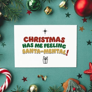 10pk grappige/punny kerstkaarten met kraft-enveloppen | Australische makelij | Gerecycleerde kaart | Metallic goud