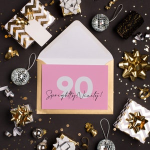 90th Birthday Card 'Sprightly Ninety' or '90* not out' | Australian Made | Recycled Paper
