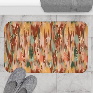 Bath Mat, Abstract Organized Paint Splatter, Non-slip
