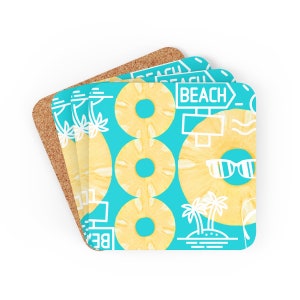 Corkwood Coaster Set Pineapple Beach