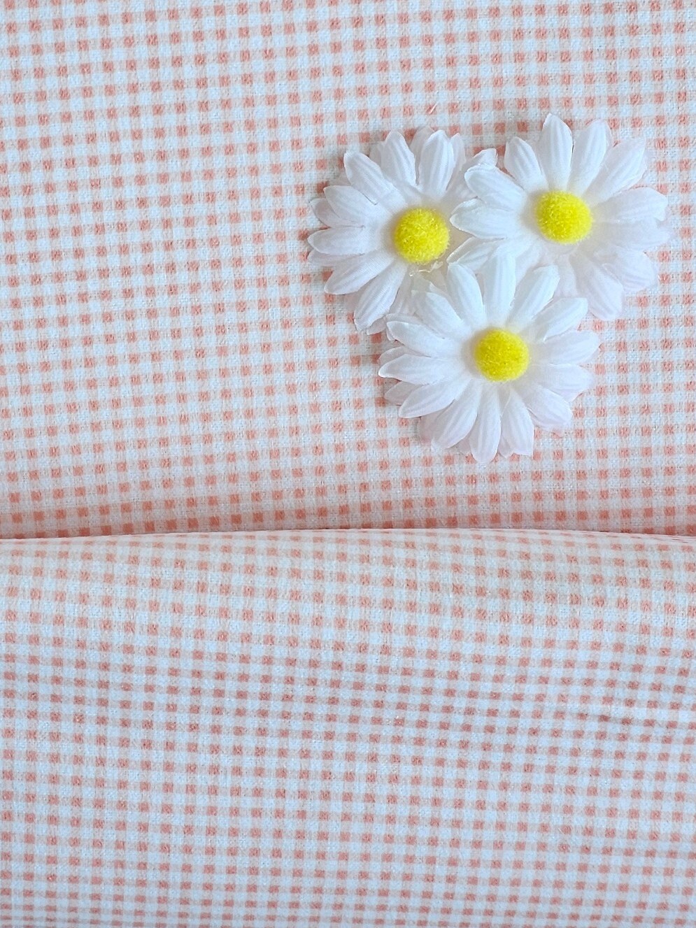 Peach Cobbler Gingham Shantung 635 Fabric main image 1