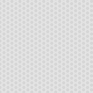 May include: A seamless pattern featuring a repeating honeycomb design. The pattern consists of white hexagonal outlines against a light gray background, creating a textured, geometric effect. This design is suitable for various applications.