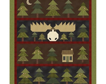 MOOSE In The WOODS PANEL,  by Cheryl Haynes for Benartex