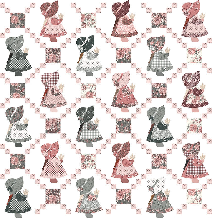 WALK On The PRAIRIE, 108" Sunbonnet Sue, by Melissa Gilbert of Modern Prairie for Riley Blake