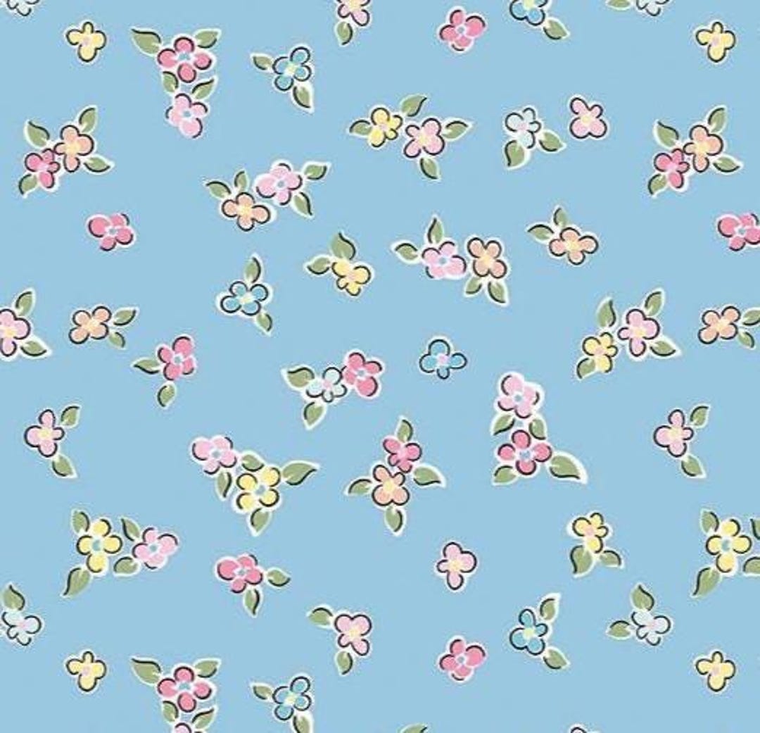 LOVE NOTES FLOWERS Blue, by Lindsay Wilkes for Riley Blake - Etsy