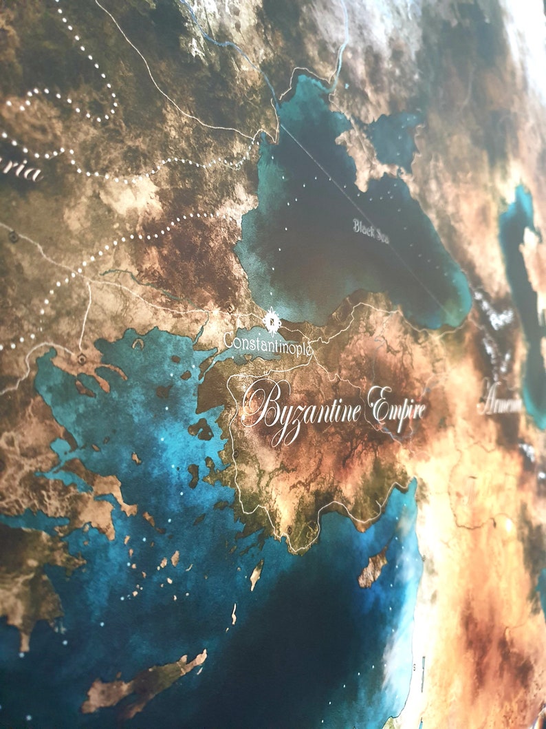 Decorative map of Europe year 1000 image 2