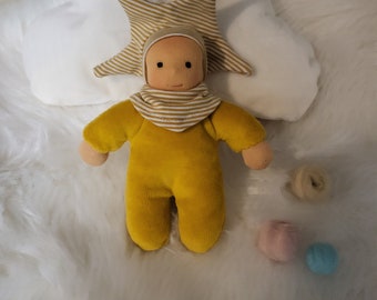 Waldorf-style rag doll, 13 cm