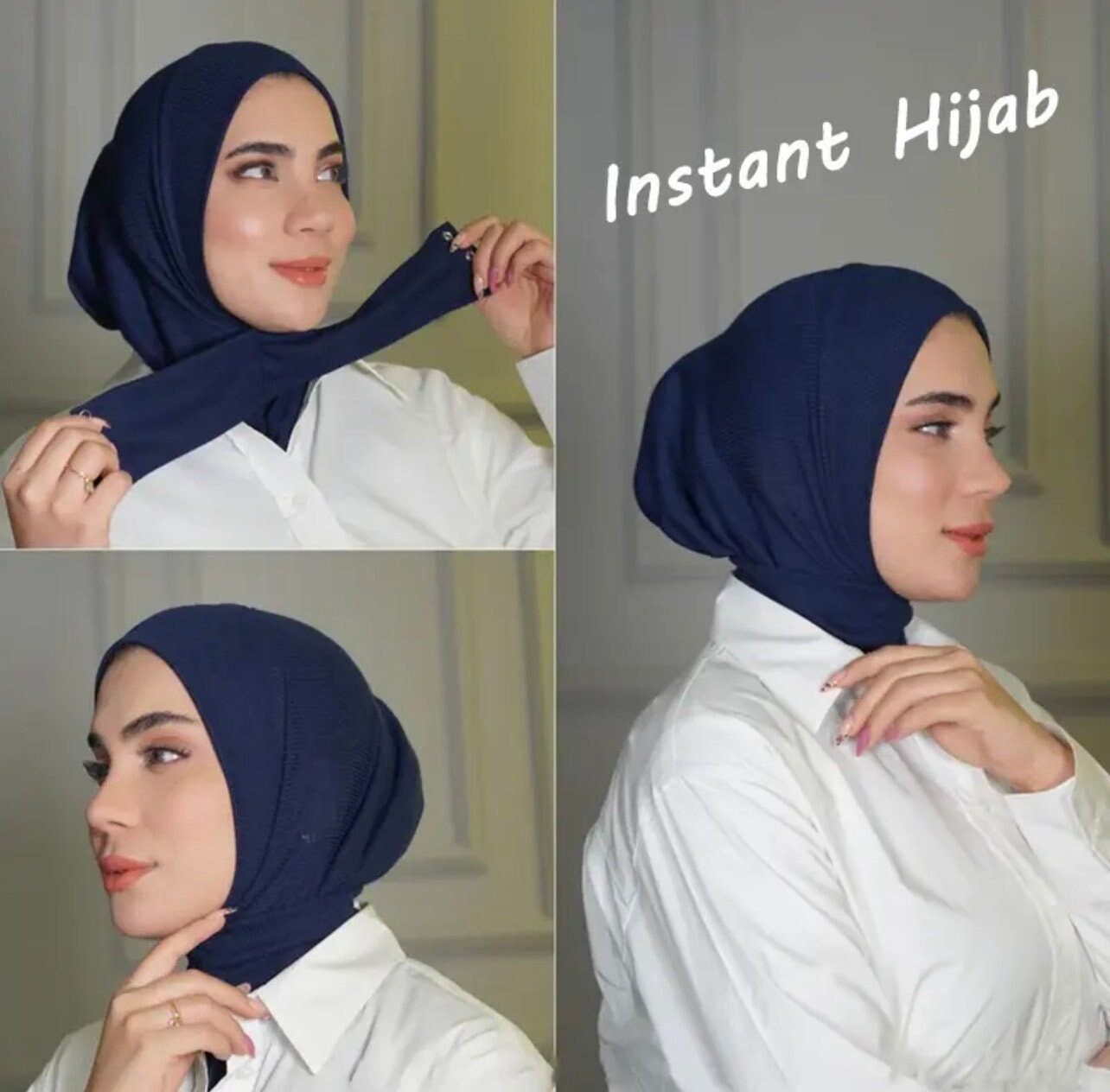 The Instant Navy Jersey Hijab Scarf by Suriah Scarves