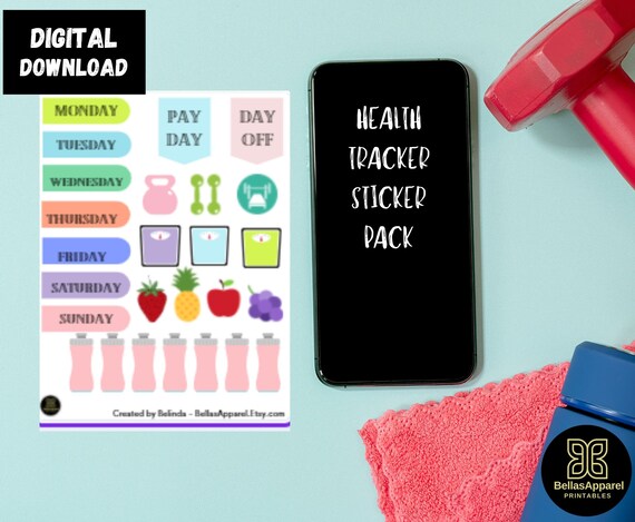 Printable Health Tracker Sticker Pack Digital Download - Etsy