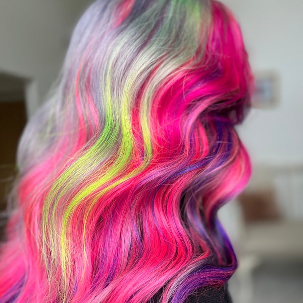 Custom color wigs rainbow hair pride hair unicorn hair