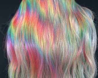 Magical unicorn custom colored human hair wigs