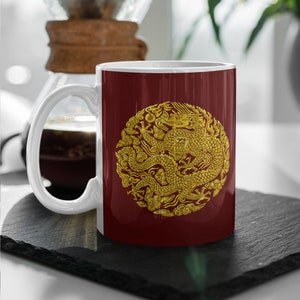 King&#39;s Affection, Symbol of King 11oz Black Mug, Dragon pattern, K-drama mug, Suga Daechwita