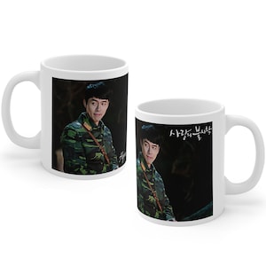 Hyun Bin Ceramic Mug 11oz, Crash Landing on You mug, Kdrama mug