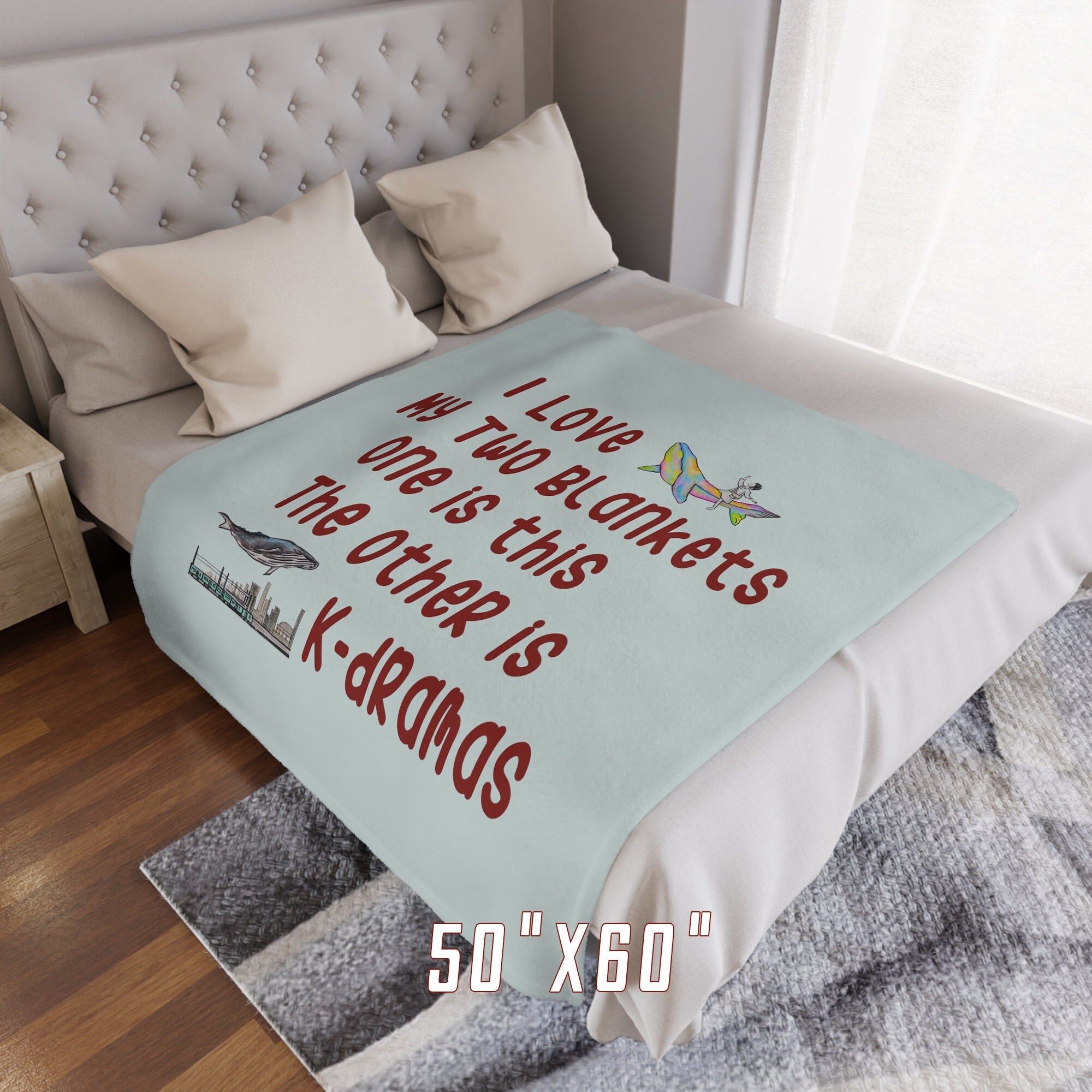 Kdrama Minky Blanket, 3 Sizes, Cozy Blanket, Gift for Kdrama Fans, Korean Drama Wathing