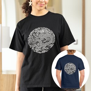 The King&#39;s affection Unisex Heavy Cotton T-Shirt, The symbol of Korean King in Choseon Dynasty, Suga Daechwita, Front and Back both printed