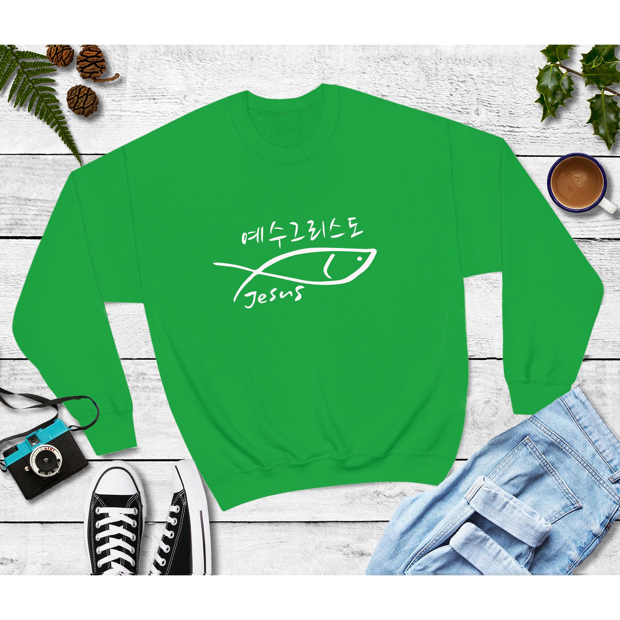 Jesus Unisex Heavy Blend Crewneck Sweatshirt, Ichthys